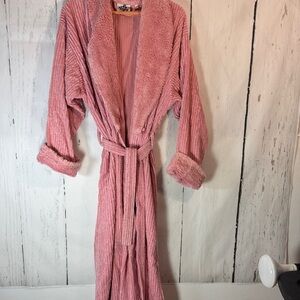 The Company Store 2X  Plush Chenille Pink Robe with Belt